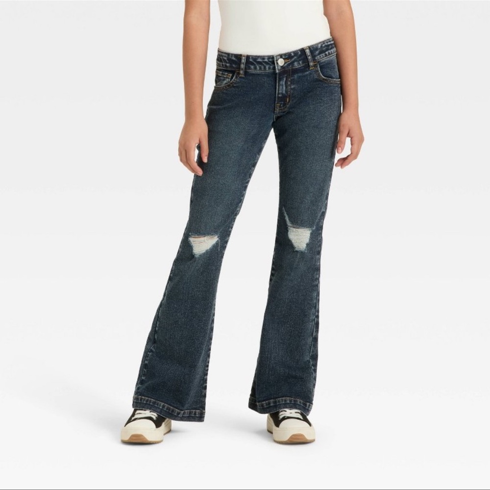 Art Class Girls Low-Rise Flare Jeans - Dark Wash Size 14 NWT